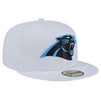 Casquette ajustée Omaha 59FIFTY des Carolina Panthers New Era pour hommes, blanche