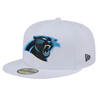 Casquette ajustée Omaha 59FIFTY des Carolina Panthers New Era pour hommes, blanche