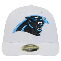 Men's New Era White Carolina Panthers Omaha Low Profile 59FIFTY Fitted Hat