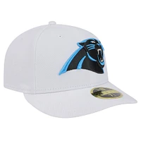 Men's New Era White Carolina Panthers Omaha Low Profile 59FIFTY Fitted Hat