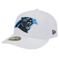 Men's New Era White Carolina Panthers Omaha Low Profile 59FIFTY Fitted Hat