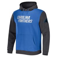 Men's NFL x Darius Rucker Collection by Fanatics Blue/Charcoal Carolina Panthers Colorblock Pullover Hoodie