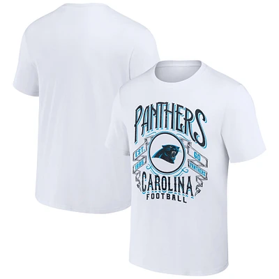 T-shirt de football vintage blanc Carolina Panthers pour homme la collection NFL x Darius Rucker par Fanatics