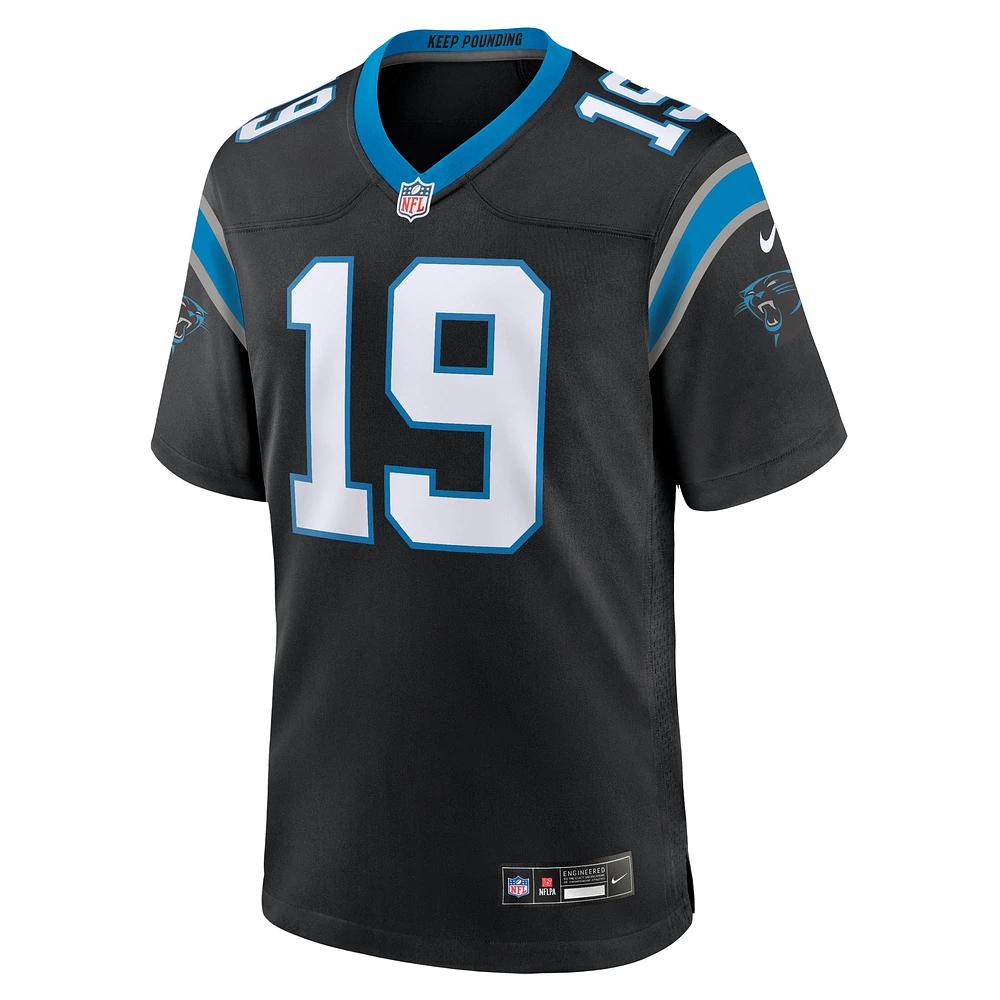 Maillot de match d'équipe des Panthers la Caroline noirs pour homme Nike Adam Thielen