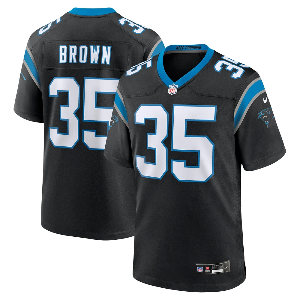 Maillot de match Nike Anthony Brown noir Carolina Panthers pour homme