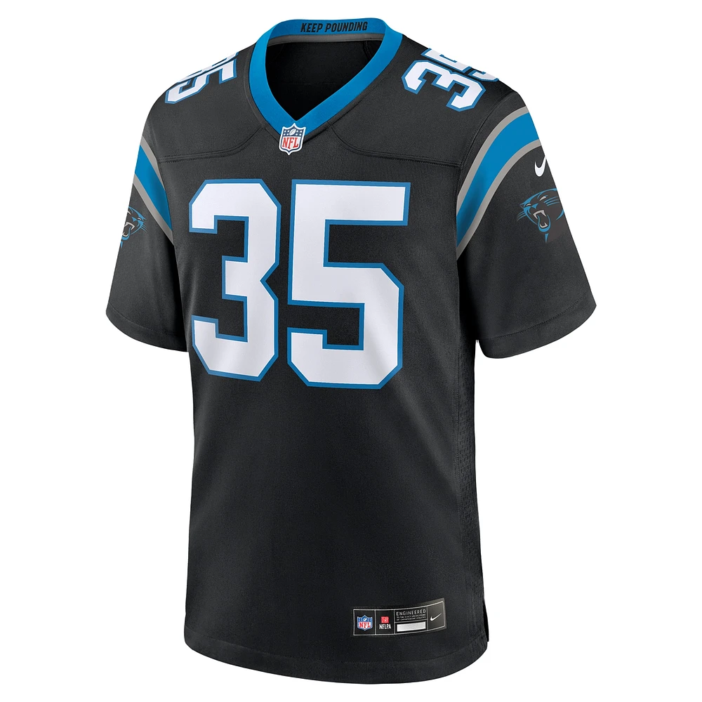 Maillot de match Nike Anthony Brown noir Carolina Panthers pour homme