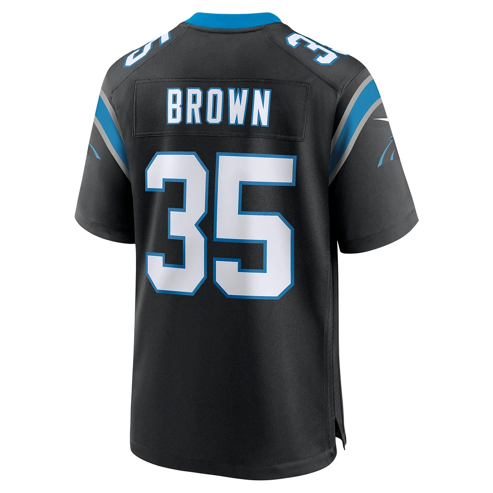 Maillot de match Nike Anthony Brown noir Carolina Panthers pour homme