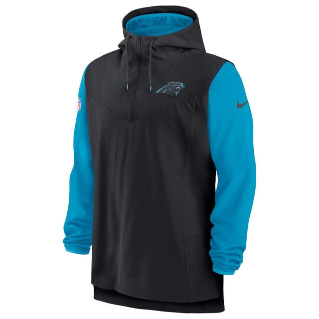 Sweat à capuche quart de zip Nike Carolina Panthers Sideline Player pour homme - Noir/Bleu