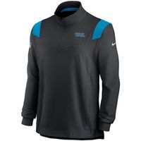 Men's Nike Black Carolina Panthers 2021 Sideline Coaches Repel Quarter-Zip Jacket