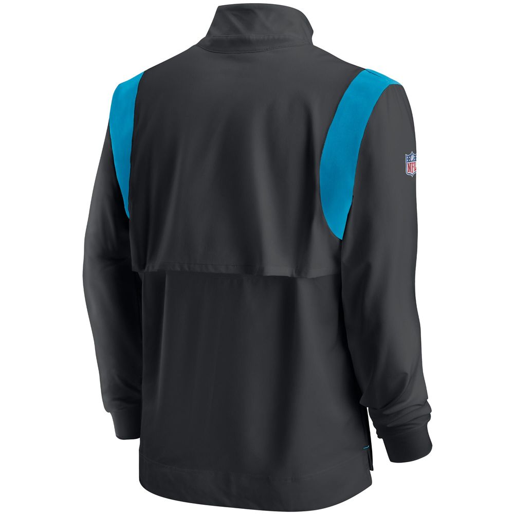 Men's Nike Black Carolina Panthers 2021 Sideline Coaches Repel Quarter-Zip Jacket