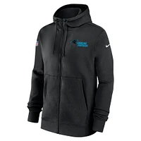 Men's Nike Black Carolina Panthers 2023/24 Sideline Club Full-Zip Hoodie