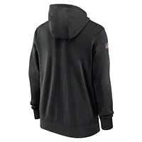 Men's Nike Black Carolina Panthers 2023/24 Sideline Club Full-Zip Hoodie