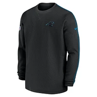 Haut à manches longues Nike noir Carolina Panthers 2024 Sideline Coaches pour homme