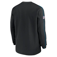 Haut à manches longues Nike noir Carolina Panthers 2024 Sideline Coaches pour homme