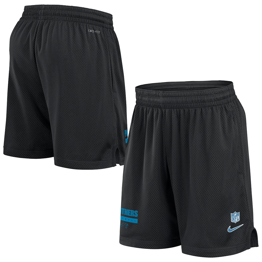 Men's Nike Black Carolina Panthers 2024 Sideline Performance Mesh Shorts