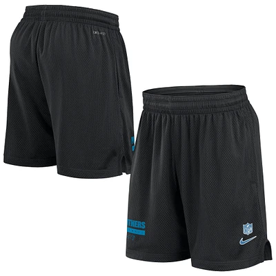 Short Nike noir Carolina Panthers 2024 Sideline Performance en maille pour homme