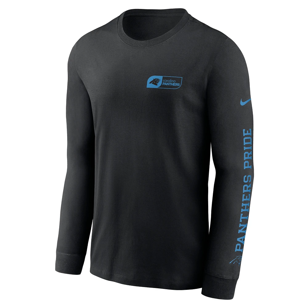 Men's Nike Black Carolina Panthers All Out Long Sleeve T-Shirt