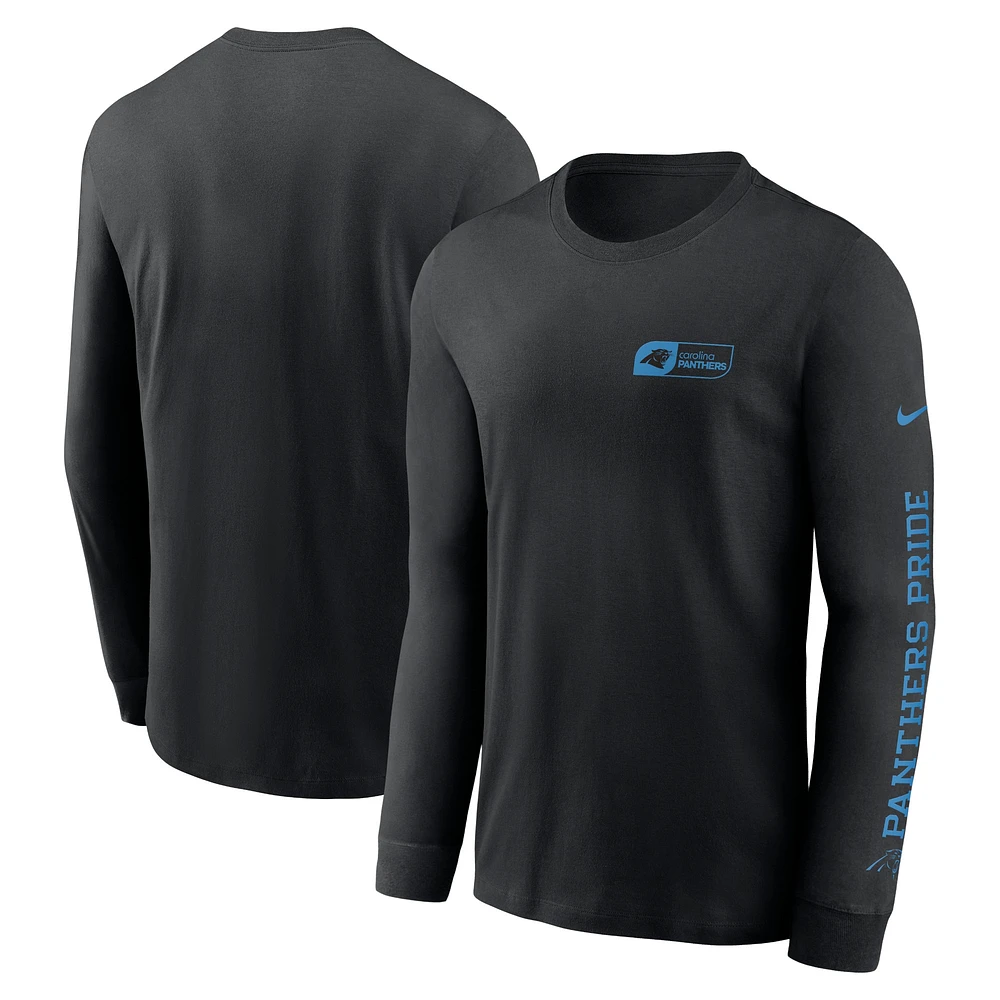 Men's Nike Black Carolina Panthers All Out Long Sleeve T-Shirt