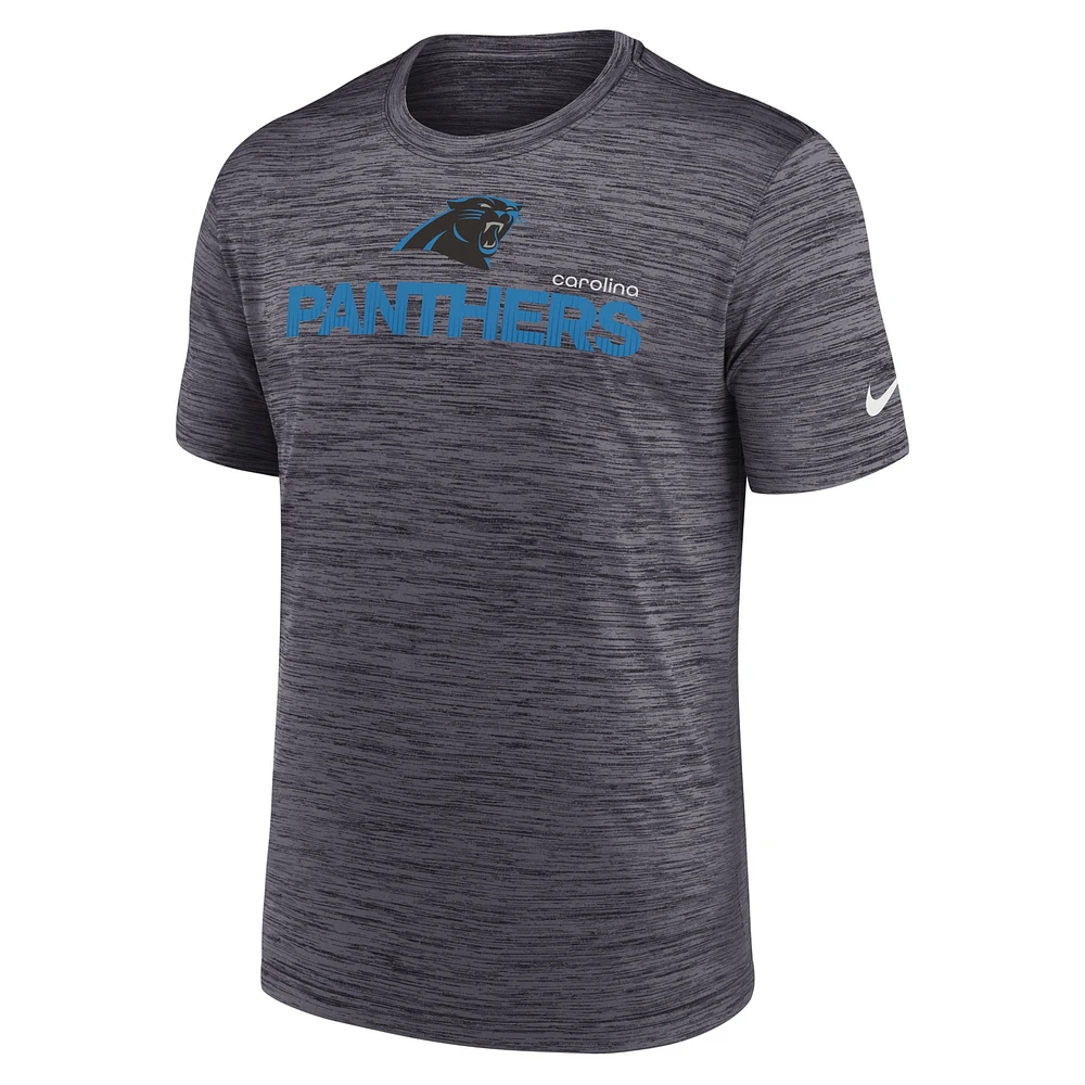 T-shirt Nike Carolina Panthers Blitz Velocity Modern Performance pour homme, noir