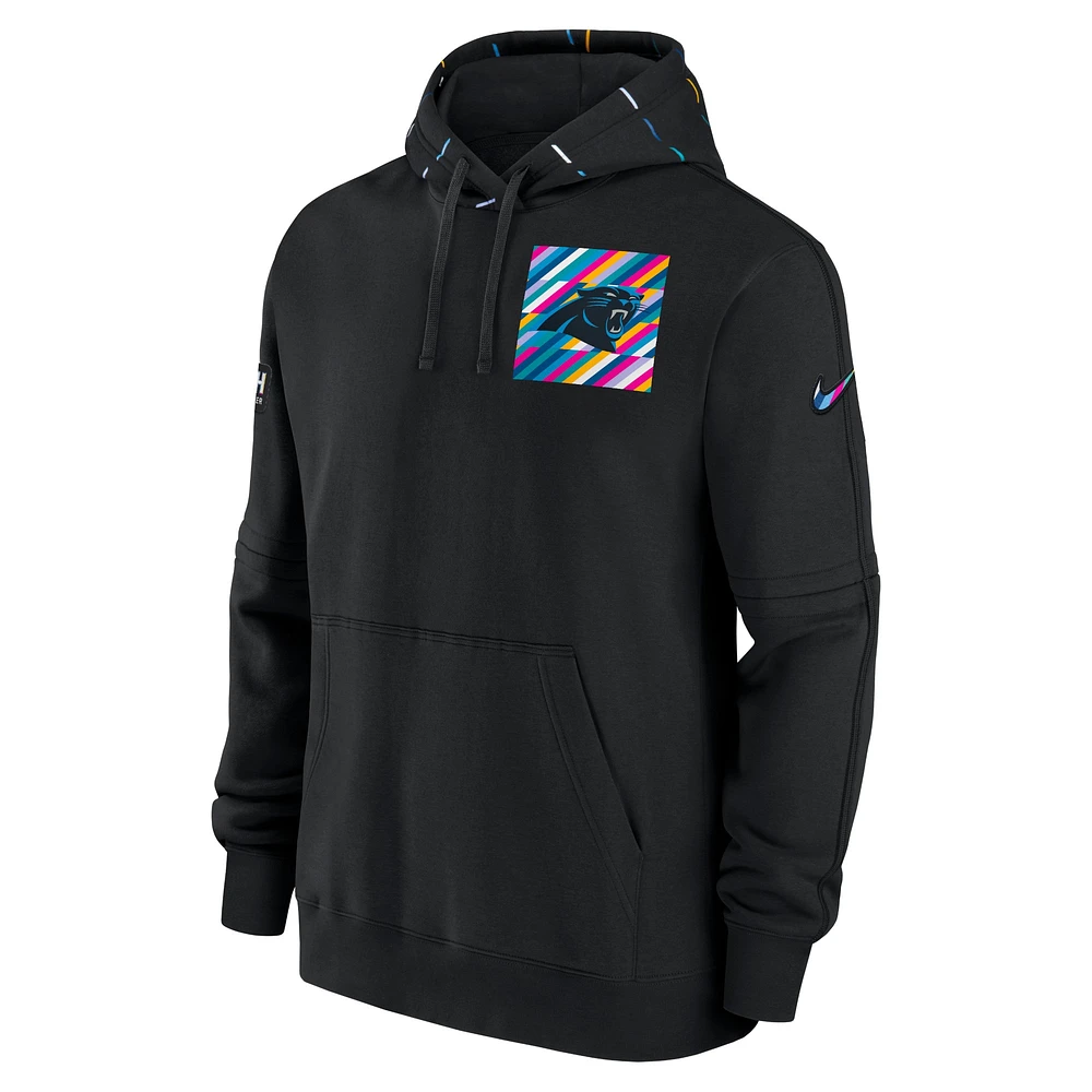 Men's Nike  Black Carolina Panthers Crucial Catch Club Pullover Hoodie