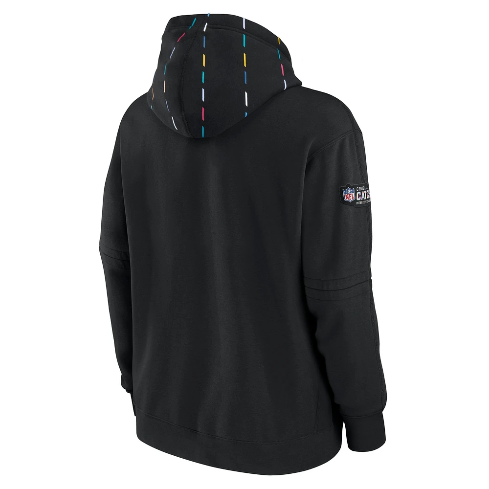 Men's Nike  Black Carolina Panthers Crucial Catch Club Pullover Hoodie