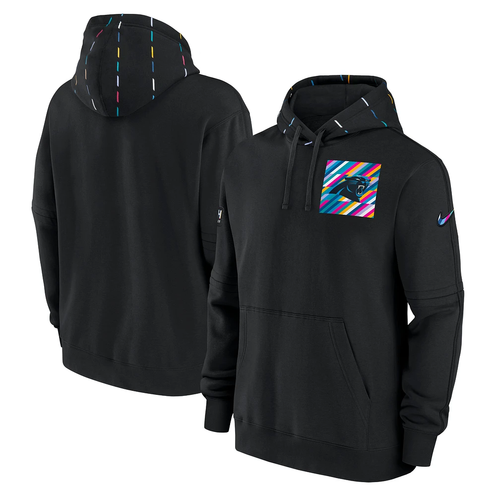 Men's Nike  Black Carolina Panthers Crucial Catch Club Pullover Hoodie