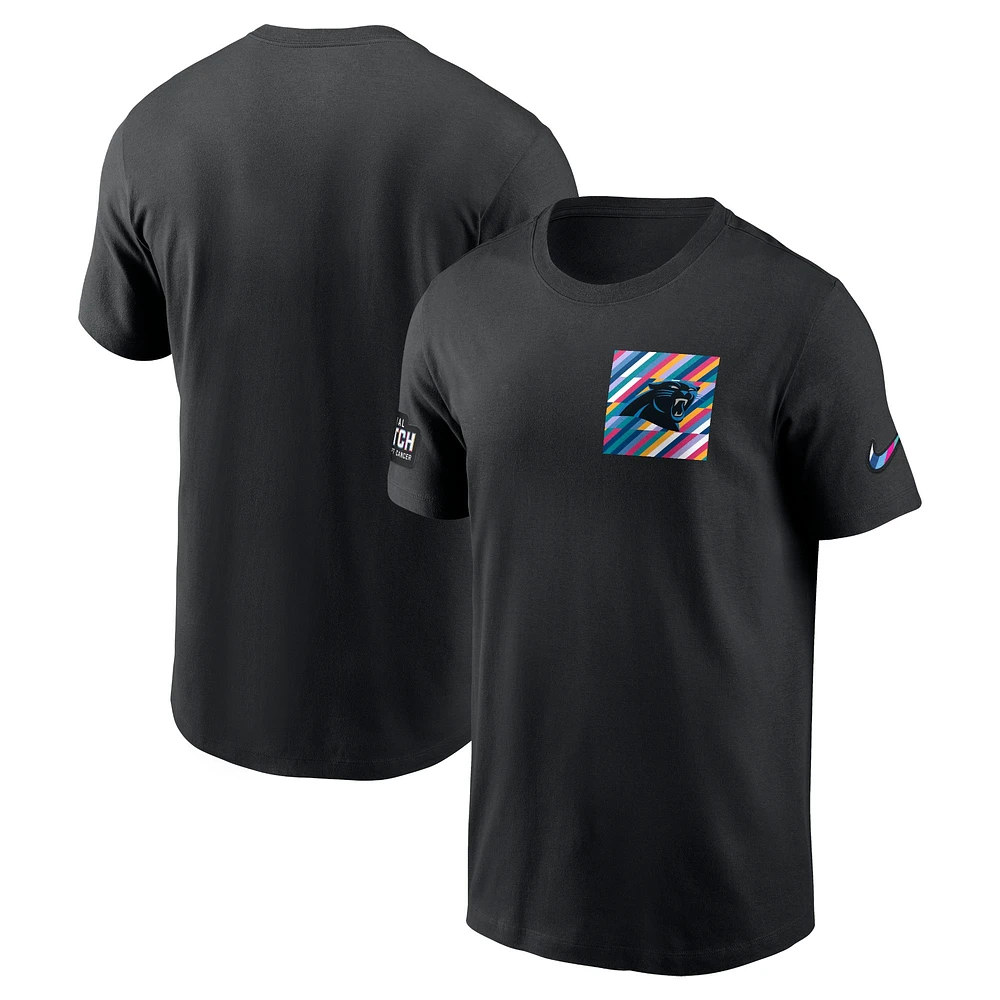 T-shirt Nike noir pour homme Carolina Panthers Crucial Catch Sideline Tri-Blend