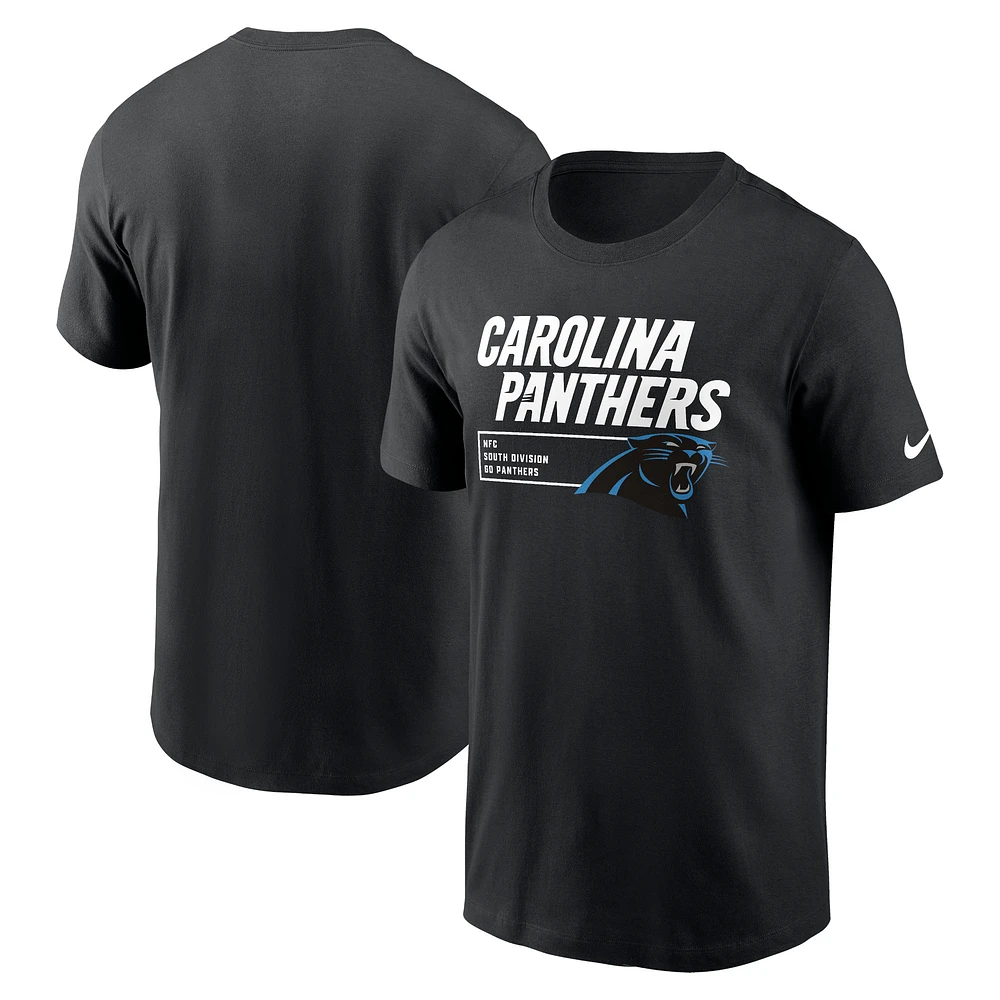 T-shirt essentiel Nike Black Carolina Panthers Division pour homme