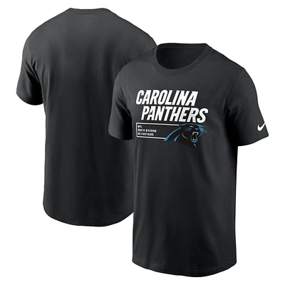 T-shirt essentiel Nike Black Carolina Panthers Division pour homme