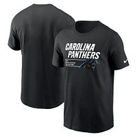 T-shirt essentiel Nike Black Carolina Panthers Division pour homme