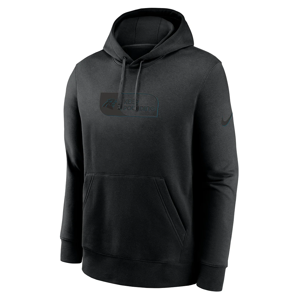 Men's Nike Black Carolina Panthers Edge French Terry Club Pullover Hoodie