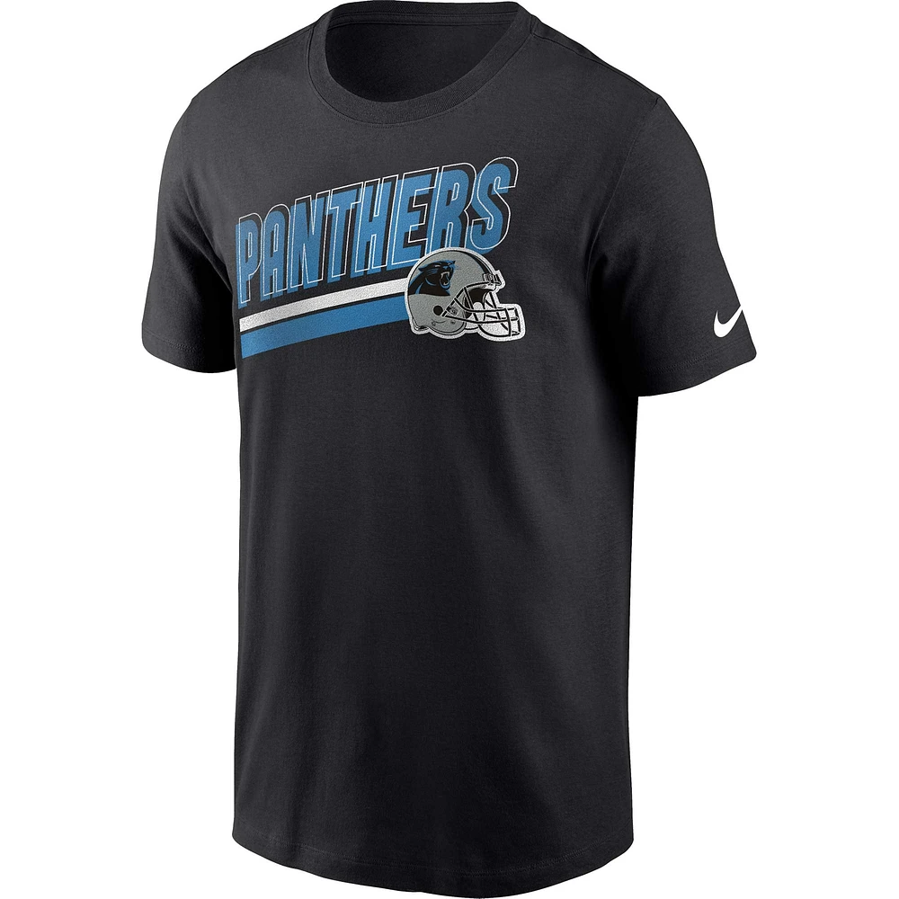 T-shirt Nike Black Carolina Panthers Essential Blitz Lockup pour homme