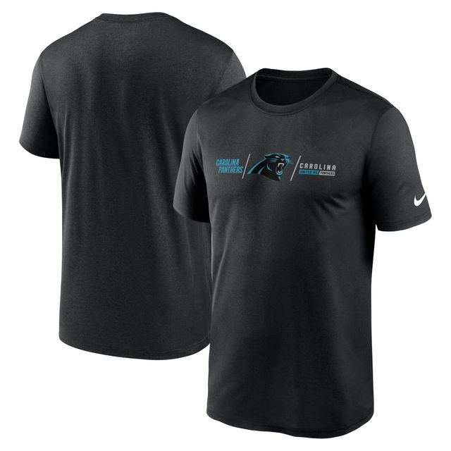 T-shirt de performance Nike pour homme, noir, Carolina Panthers Horizontal Lockup Legend