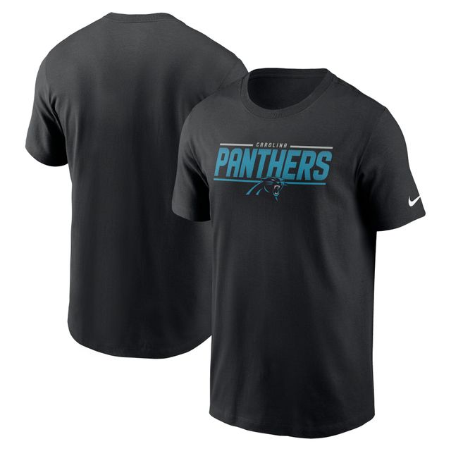 T-shirt à manches longues Nike pour homme des Panthers de la Caroline, noir