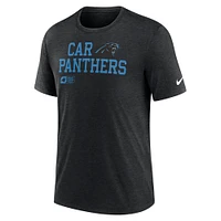 T-shirt tri-mélange Nike Black Carolina Panthers Overlap Lockup pour homme