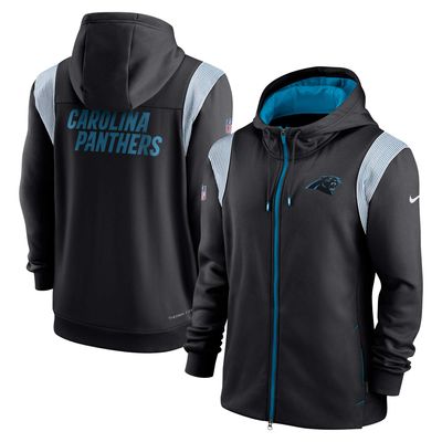 Men's Nike Black Carolina Panthers Performance Sideline Lockup Full-Zip Hoodie