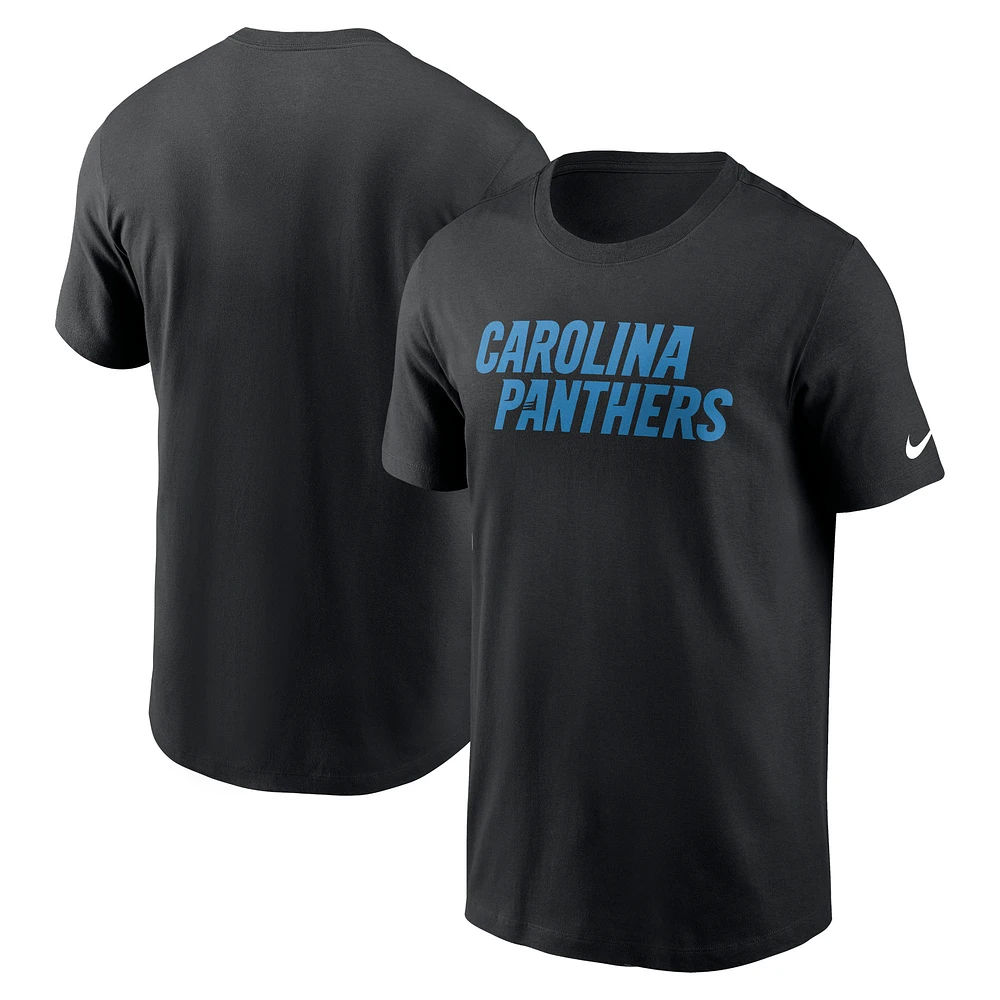 Men's Nike Carolina Panthers Primetime Wordmark Essential T-Shirt