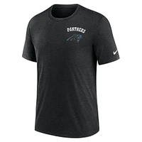 T-shirt Nike noir Carolina Panthers Rewind 2-Hit Tri-Blend pour homme