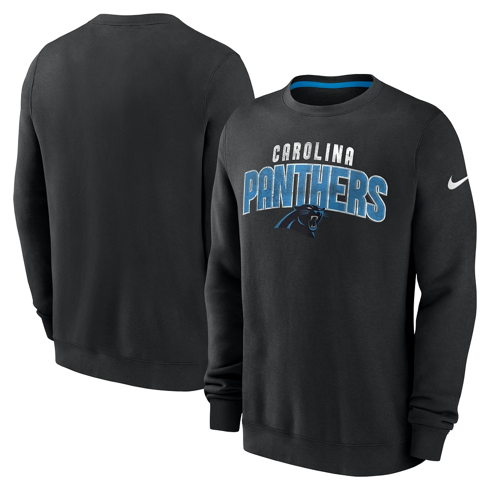 Men's Nike Black Carolina Panthers Rewind Club Pullover Sweatshirt