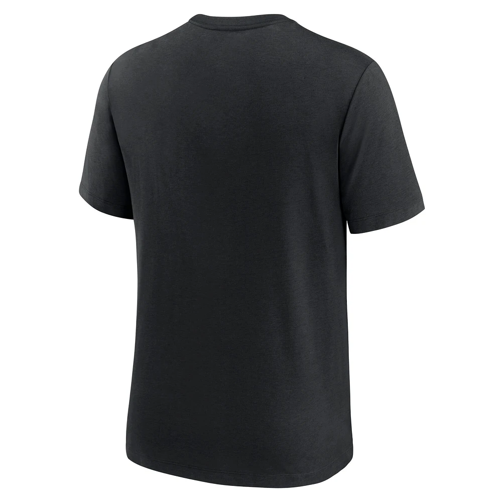 T-shirt à trois mélanges avec logo Rewind des Panthers de la Caroline noirs Nike pour homme