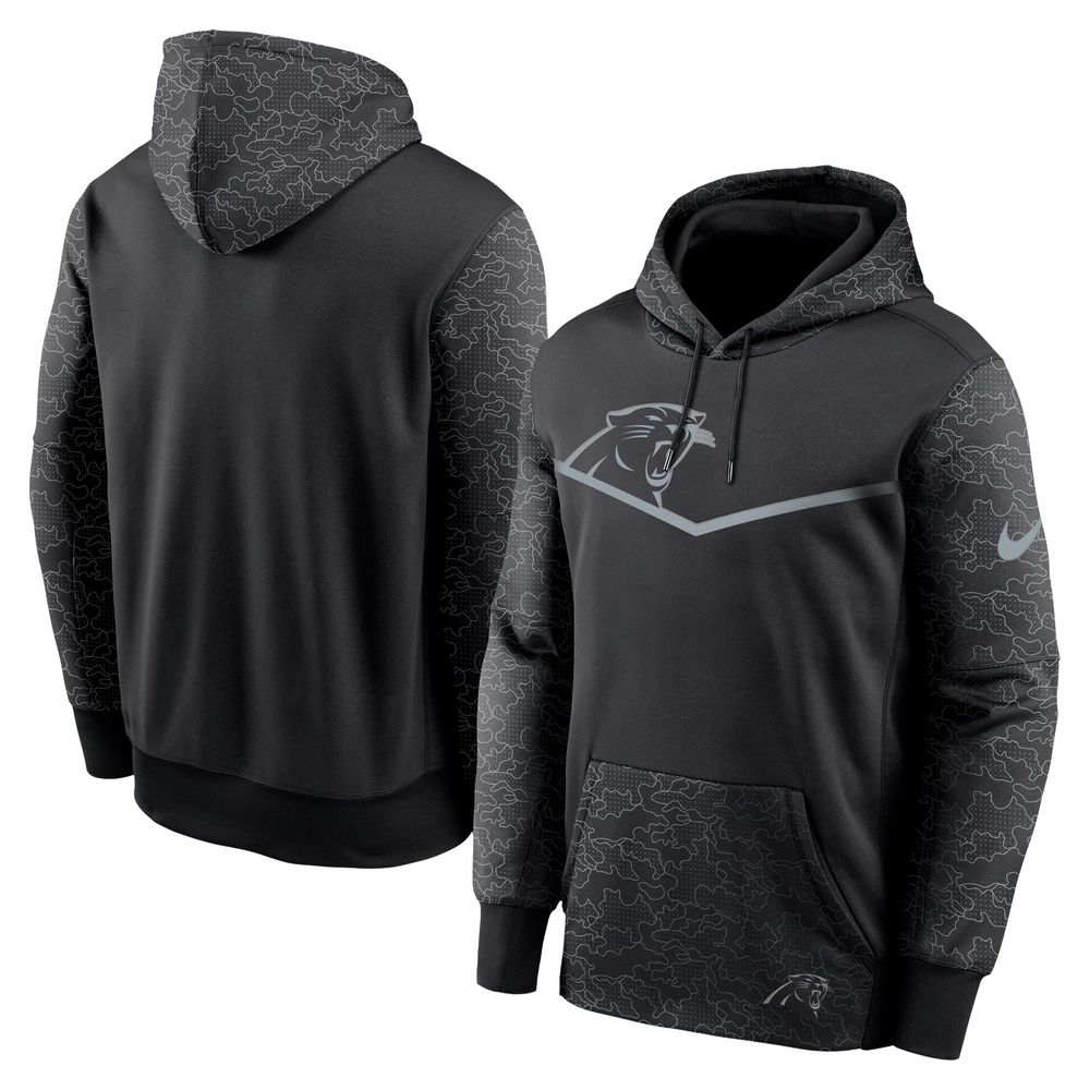 Men's Nike Black Carolina Panthers RFLCTV Chevron Pullover Hoodie