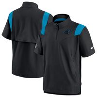 Men's Nike Black Carolina Panthers Sideline Coaches Chevron Lockup Pullover Top