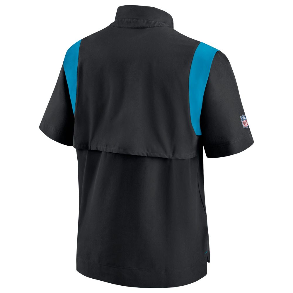 Men's Nike Black Carolina Panthers Sideline Coaches Chevron Lockup Pullover Top