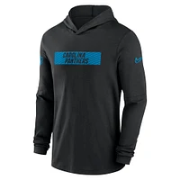 Men's Nike Black Carolina Panthers Sideline Hoodie Performance Long Sleeve T-Shirt