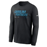 Men's Nike Black Carolina Panthers Sideline Infograph Lock Up Performance Long Sleeve T-Shirt