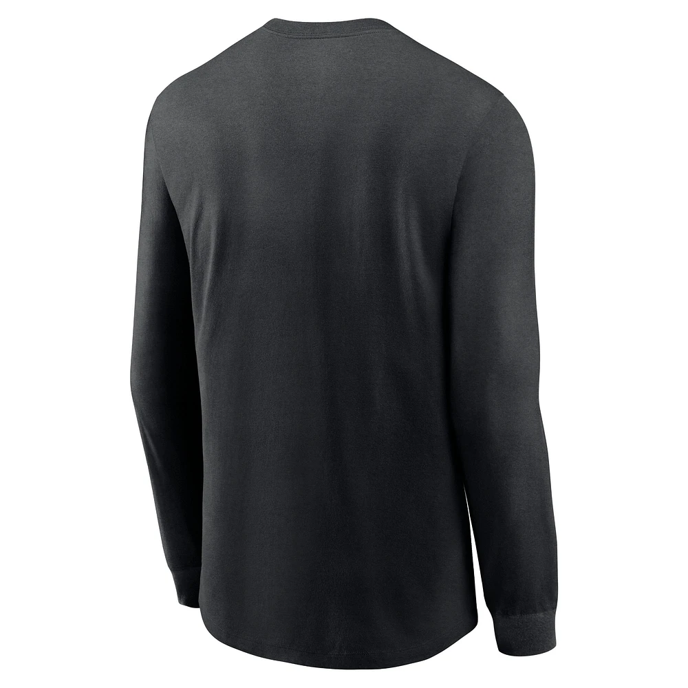 Men's Nike Black Carolina Panthers Sideline Infograph Lock Up Performance Long Sleeve T-Shirt