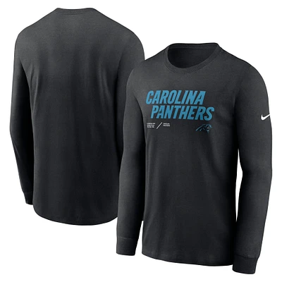 Men's Nike Black Carolina Panthers Sideline Infograph Lock Up Performance Long Sleeve T-Shirt