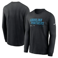 Men's Nike Black Carolina Panthers Sideline Infograph Lock Up Performance Long Sleeve T-Shirt