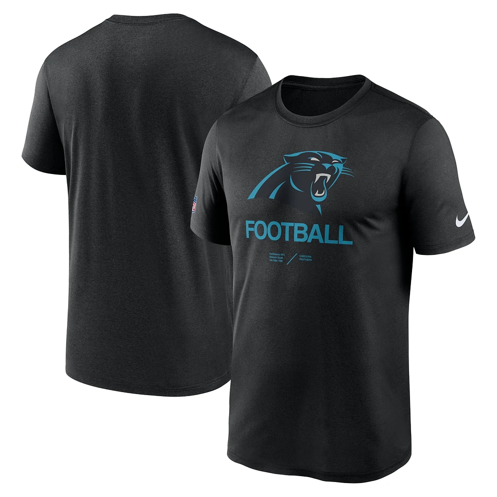 Men's Nike Black Carolina Panthers Sideline Infograph Performance T-Shirt