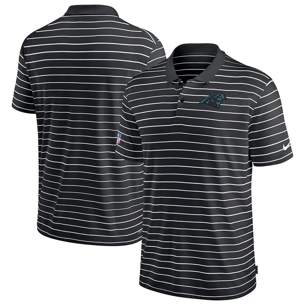 Polo de performance Nike Black Carolina Panthers Sideline Lock Up Victory pour hommes